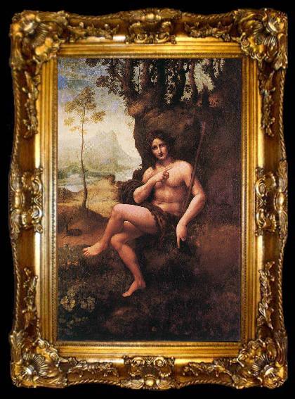 framed  LEONARDO da Vinci St John in the Wilderness, ta009-2